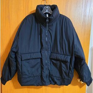 Fabletics Full Zip Black Polyester Puffer Jacket w/2 Front Pockets Wm/Size L